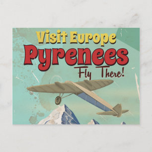 Carte Postale Montagnes Pyrénées, Europe vintage poster voyage