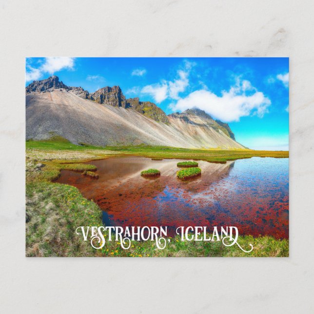 Carte Postale Montagnes Vestrahorn, Islande (Devant)