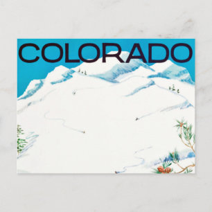 Carte Postale Montagnes vintages couvertes de neige Colorado Pos