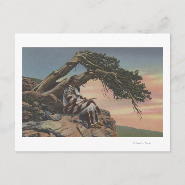 Carte Postale Montana - Chef indien dans le parc national des Gl (Devant)