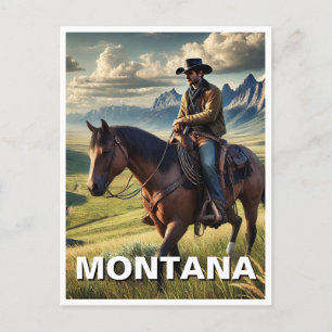 Carte Postale Montana Cowboy à cheval