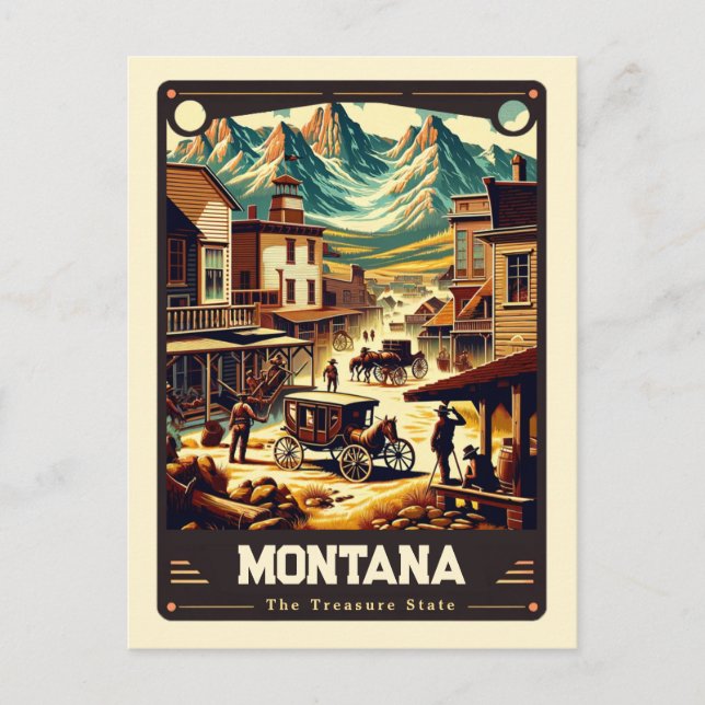 Carte Postale Montana | Esprit patriotique Vintage (Devant)