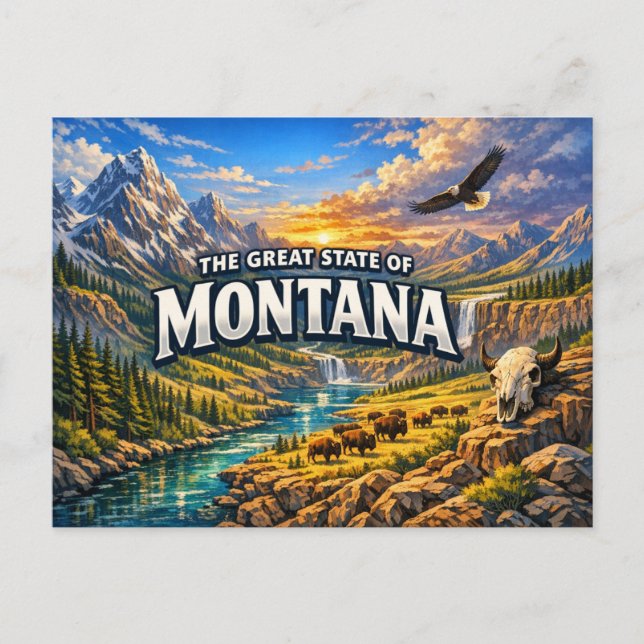 Carte Postale Montana Greetings Postcard  (Devant)