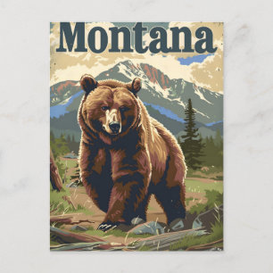 Carte Postale Montana Grizzly Vintage