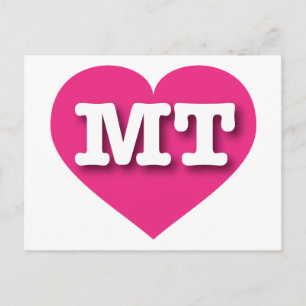Carte Postale Montana Hot Pink Heart - J'aime MT