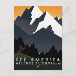 Carte Postale Montana Paysage Art Non Identifié Photos Vintages