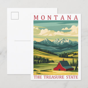 Carte Postale Montana the Treasure State USA Travel Place