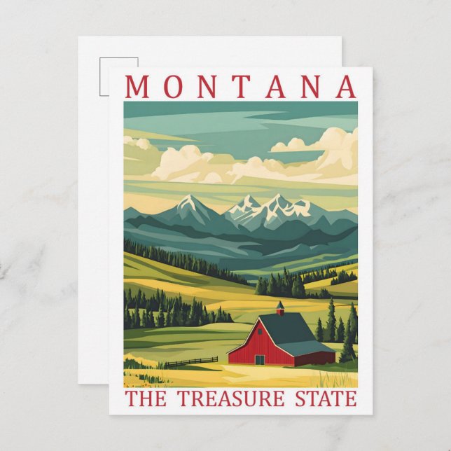 Carte Postale Montana the Treasure State USA Travel Place (Devant / Derrière)