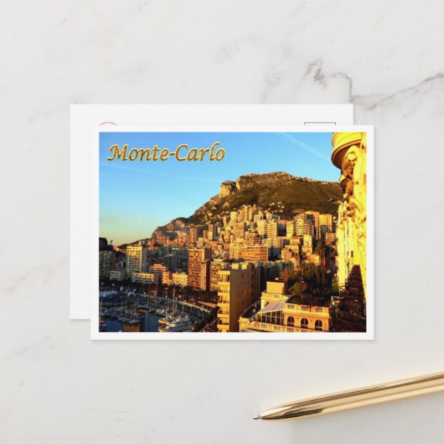 Carte Postale Monte Carlo - Monaco - Panorama - (Devant/Arrière en situation)