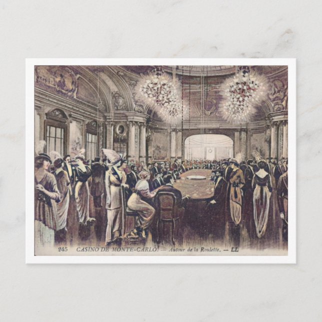 Carte Postale Monte Carlo Monaco Roulette Casino c1910s (Devant)