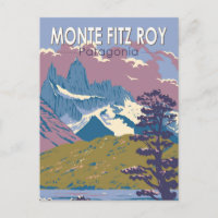 Monte Fitz Roy Patagonia Travel Art Vintage