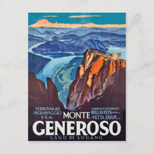 Carte Postale Monte Generoso, lac de Lugano, vue de la montagne