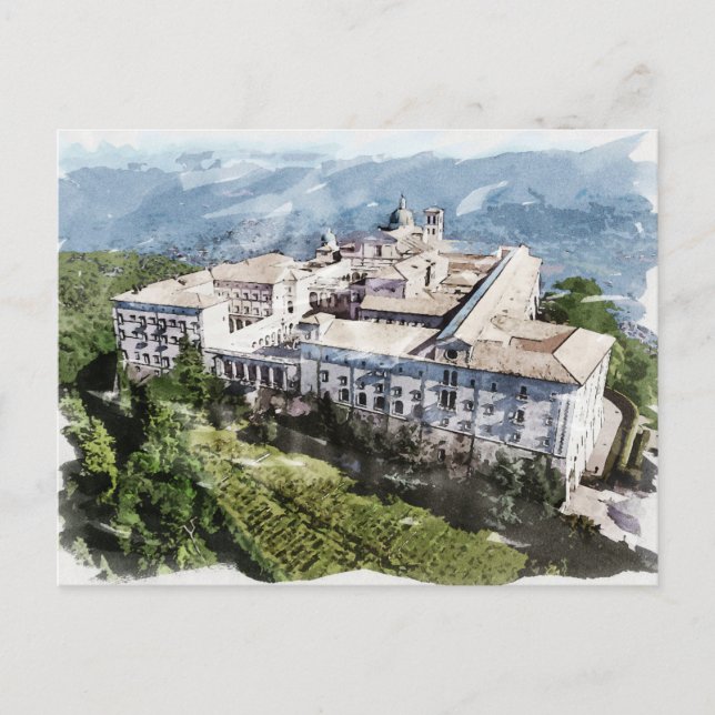 Carte Postale Montecassino Toscane Italie Monastère historique A (Devant)