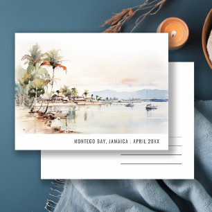 Carte Postale Montego Bay Jamaïque Paysage Aquarelle Voyage