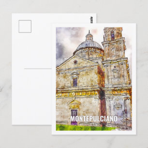 Carte Postale Montepulciano France Travel Place Aquarelle