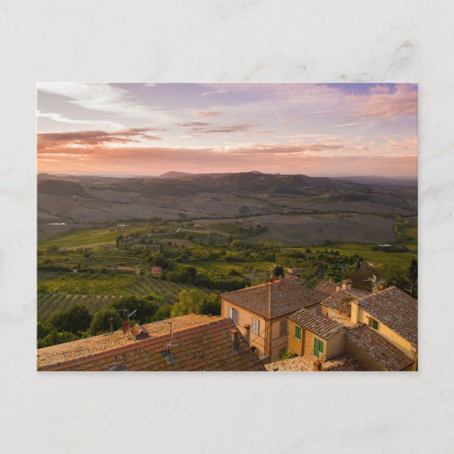 Carte Postale Montepulciano Italie Paysage, vignobles et maisons (Devant)