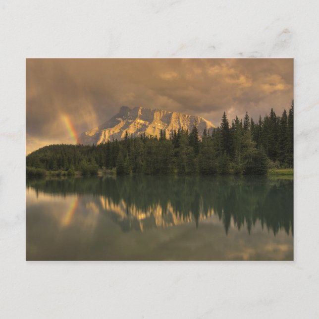 Carte Postale Monter Rundle Rainbow, Étangs Cascade (Devant)
