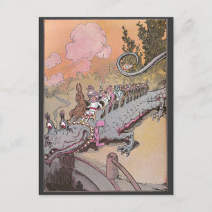 Carte Postale Monter un dragon Vintage Oz Illustration
