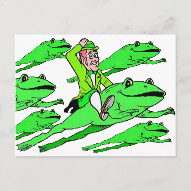 Carte Postale Monter une grenouille le jour de la Saint-Patrick (Devant)