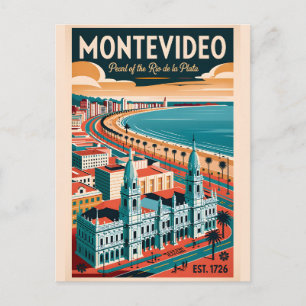 Carte Postale Montevideo Uruguay Affiches de Voyage Rétro Art