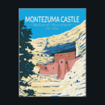 Carte Postale Montezuma Castle National Monument Arizona Rétro<br><div class="desc">Conception d'illustration vectorielle de Montezuma Castle. Le monument national de Montezuma Castle protège un ensemble d'habitations bien préservées situées à Camp Verde.</div>