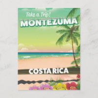 Montezuma Costa Rica affiche de voyage de plage