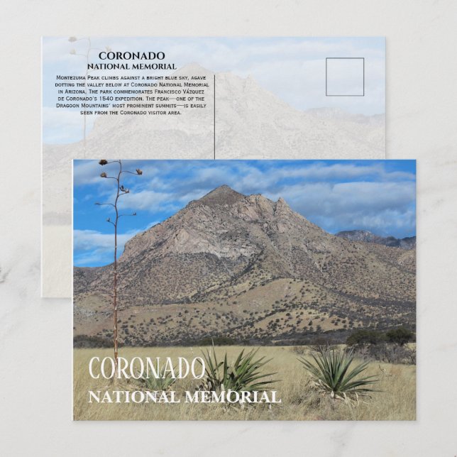 Carte Postale Montézuma Peak, Mémorial national Coronado (Devant / Derrière)