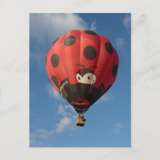 Carte Postale Montgolfière - Ballon à air chaud - Coccinelle