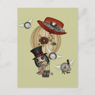 Carte Postale montgolfière steampunk art gothique laveau