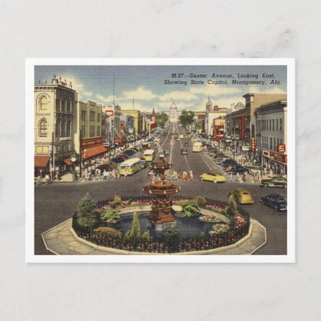 Carte Postale Montgomery AL Dexter Ave 1940 (Devant)