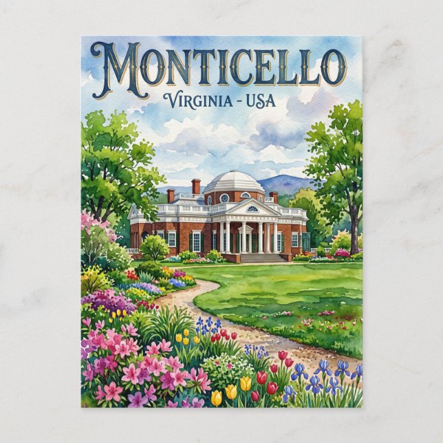 Carte Postale Monticello États-Unis (Devant)