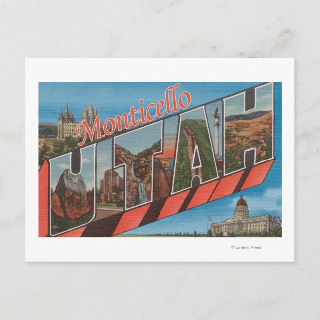 Carte Postale Monticello, Utah - Scènes de grandes lettres (Devant)