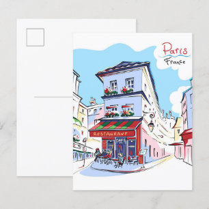 Carte Postale Montmartre Paris France Illustration Travel