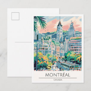 Carte Postale Montréal Canada Art Illustration Voyage