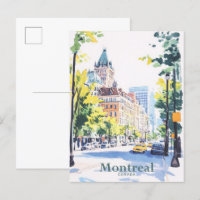 Montréal Canada Illustration de peinture Gouache V