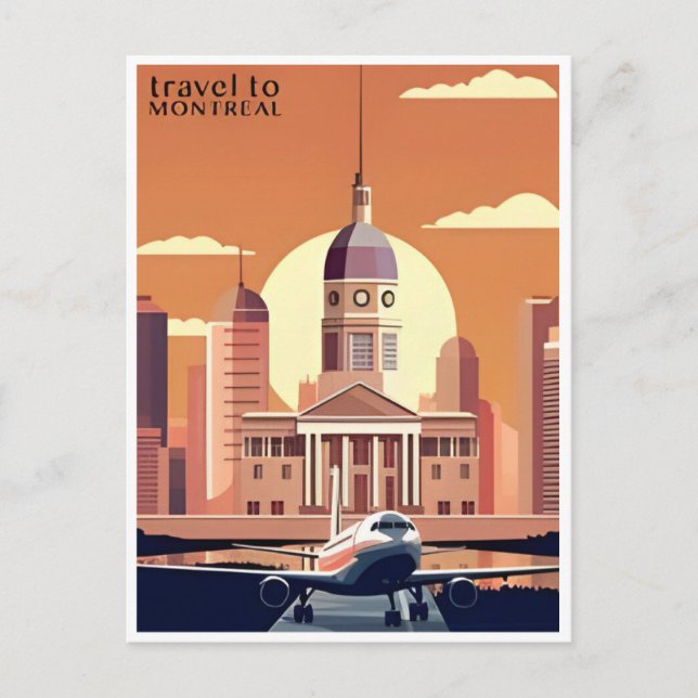 Carte Postale Montréal Canada Ville d'illustration touristique v (Devant)