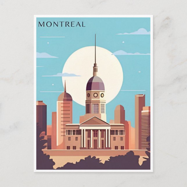Carte Postale Montréal Canada Ville d'illustration touristique v (Devant)