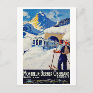 Carte Postale Montreux, chemin de fer Berner Oberland, Suisse