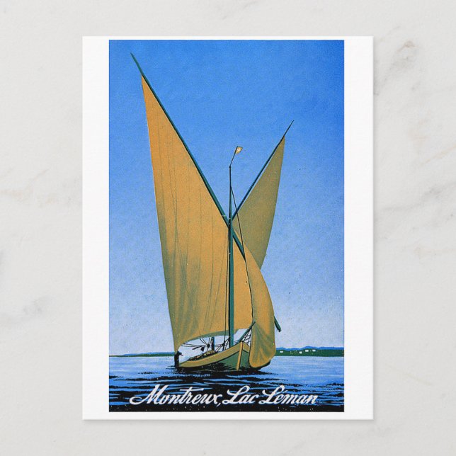 Carte Postale Montreux, lac Genève, Suisse, voyage vintage (Devant)