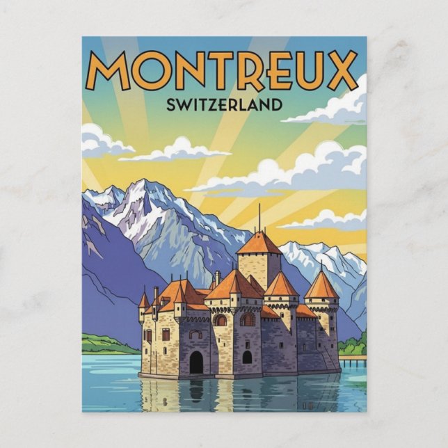 Carte Postale Montreux Suisse Château de Chillon (Devant)