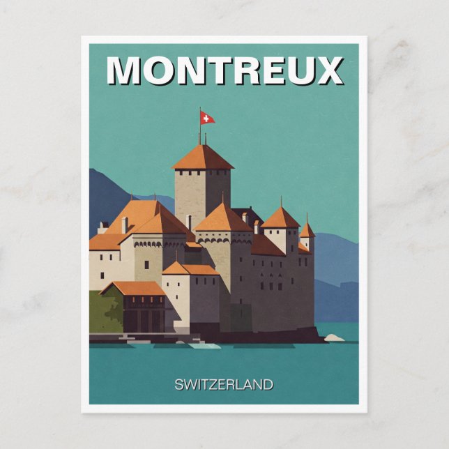 Carte Postale Montreux Suisse Château de Chillon Abstrait (Devant)