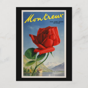 Carte Postale Montreux Suisse, Poster Vintage voyage,
