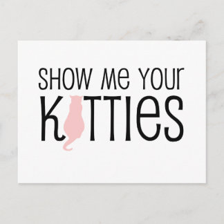 Carte Postale montrez-moi vos chattes amusantes blagues amoureux