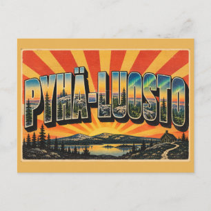 Carte Postale Monts Pyhä-Luosto Aurora Voyage Art Vintage