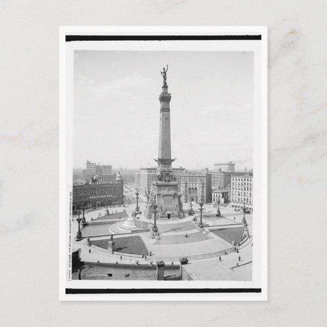 Carte Postale Monument Circle, Indianapolis, Indiana (Devant)