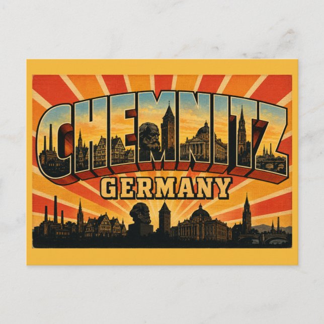 Carte Postale Monument de Chemnitz en Allemagne (Devant)