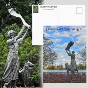 Carte Postale Monument de la fille agitant de Savannah Photograp