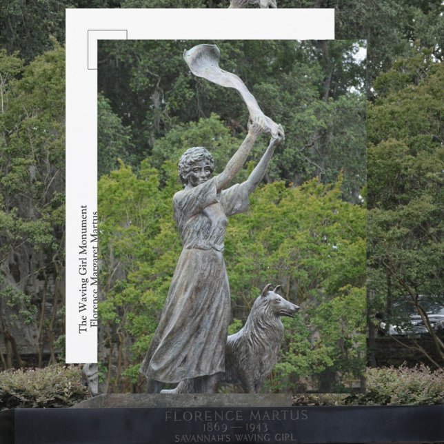 Carte Postale Monument de la Fille qui fait signe Savannah Géorg (Créateur téléchargé)