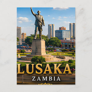 Carte Postale Monument de la liberté de Lusaka et cœur de la Zam