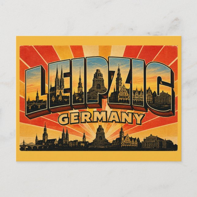 Carte Postale Monument de Leipzig en Allemagne (Devant)
